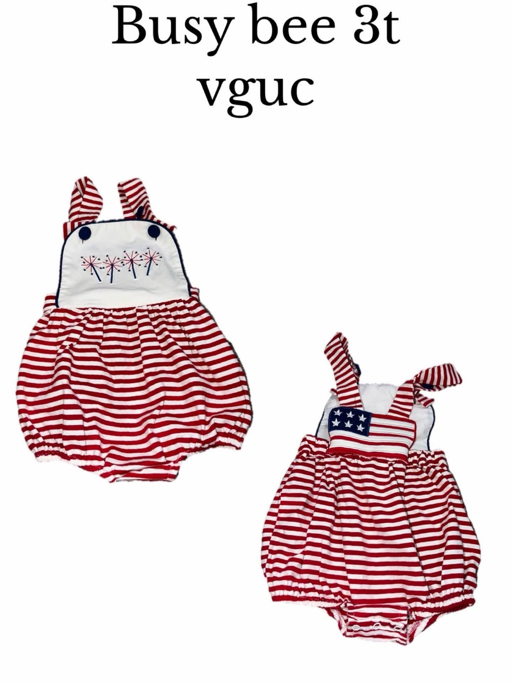 Busy bee 3t patriotic USA fireworks romper